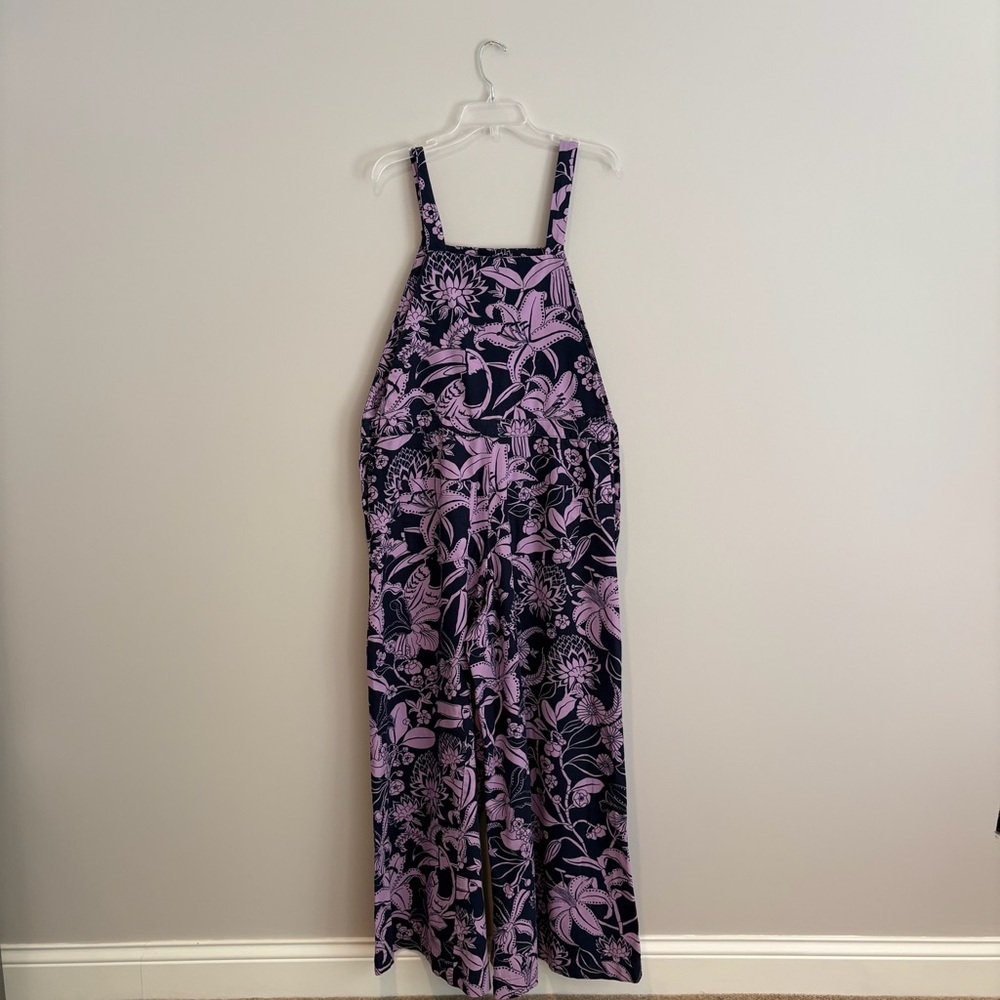 FARM Rio x Anthropologie Purple Toucans Floral Jumpsuit - Picture 4 of 13